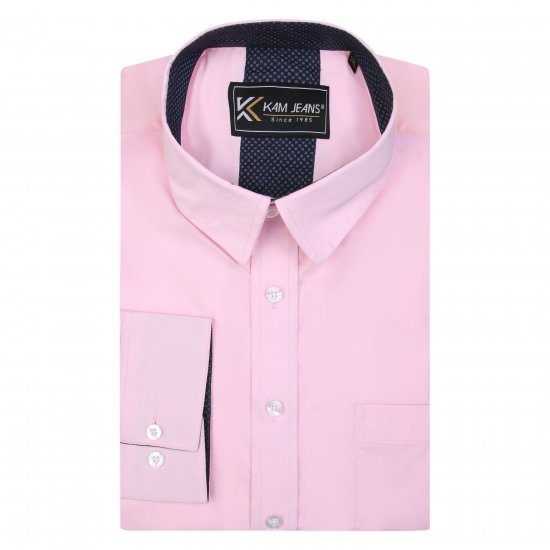 Kam Jeans P684 Premium Stretch Shirt Pink - Košele - Košele 2XL-10XL