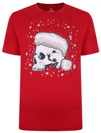 Kam Jeans X008 Santa Skull Print T-Shirt Red - Tričká - Nadrozmerné tričká - 2XL-14XL
