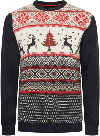 Kam Jeans X031 Reindeer Xmas Sweatshirt Navy - Mikiny & mikiny bez kapucne - Mikiny & Mikiny s Kapucňou 2XL-12XL