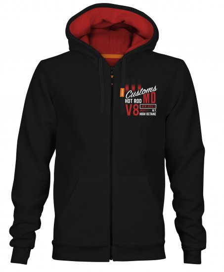 Motley Denim Kendal Hoodie Black - Mikiny & mikiny bez kapucne - Mikiny & Mikiny s Kapucňou 2XL-12XL