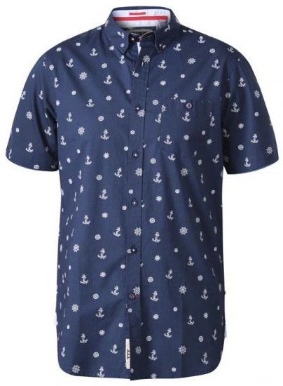 D555 Kirk Short Sleeve Shirt Navy - Košele - Košele 2XL-10XL