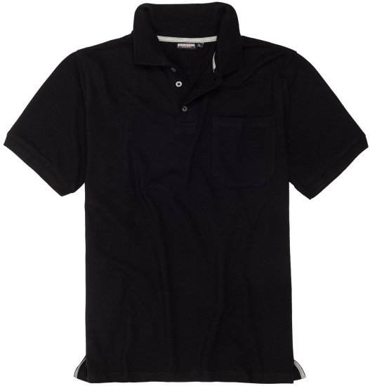 Adamo Klaas Regular fit Polo Shirt with Pocket Black - Polokošele - Polokošele 2XL-8XL