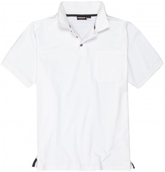 Adamo Klaas Regular fit Polo Shirt with Pocket White - Polokošele - Polokošele 2XL-8XL