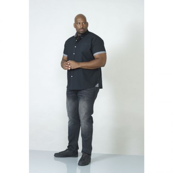 D555 Kevin Oxford Shirt Black - Košele - Košele 2XL-10XL