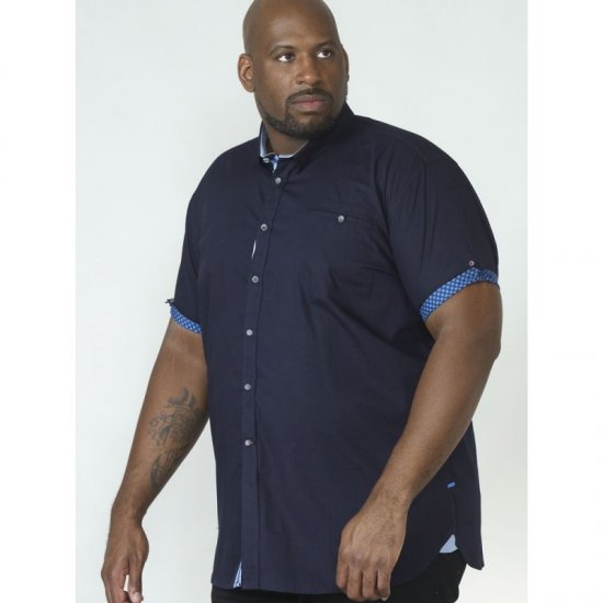 D555 Tim Short Sleeve Shirt Navy - Košele - Košele 2XL-10XL
