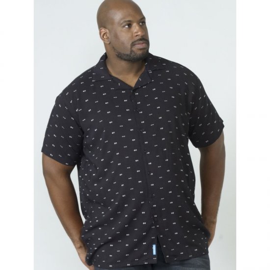 D555 Luciano Bowling Shirt Black - Košele - Košele 2XL-10XL