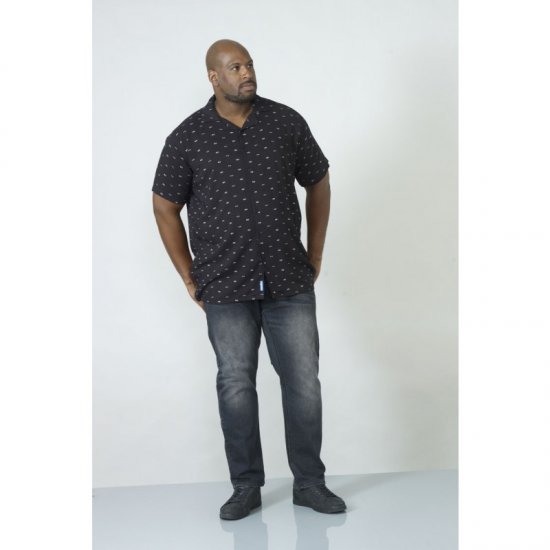 D555 Luciano Bowling Shirt Black - Košele - Košele 2XL-10XL