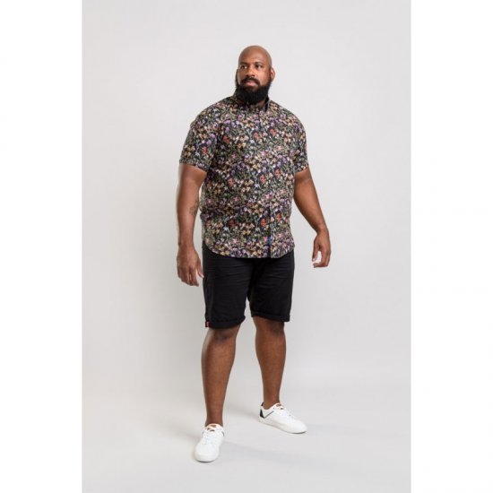 D555 Emmet Floral Shirt Black - Košele - Košele 2XL-10XL
