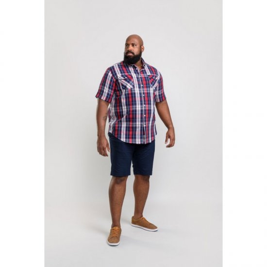 D555 Terell Shirt Navy/Red - Košele - Košele 2XL-10XL