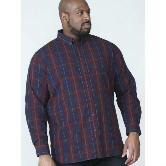 D555 Grady Long Sleeve Check Shirt - Košele - Košele 2XL-10XL