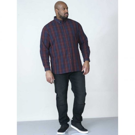 D555 Grady Long Sleeve Check Shirt - Košele - Košele 2XL-10XL