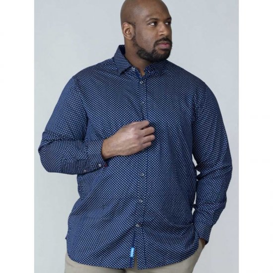 D555 Lavar Long Sleeve Diamond Printed Shirt - Košele - Košele 2XL-10XL