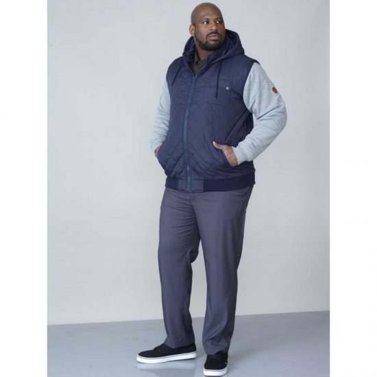 D555 Willie Hooded Quilted Jacket with Fleece sleeves - Bundy - Bundy Nadmerné Veľkosti 2XL-8XL