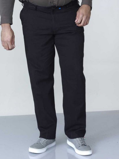 D555 Bruno Stretch Chino pants with Extenda Waist Black - Džínsy & nohavice - Džínsy a Nohavice - W40-W70