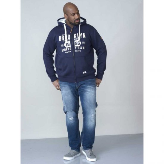 D555 Thurston Full Zip Hoodie Navy - Mikiny & mikiny bez kapucne - Mikiny & Mikiny s Kapucňou 2XL-12XL