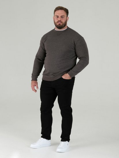 D555 Sweat Sweatshirt Grey - Mikiny & mikiny bez kapucne - Mikiny & Mikiny s Kapucňou 2XL-12XL