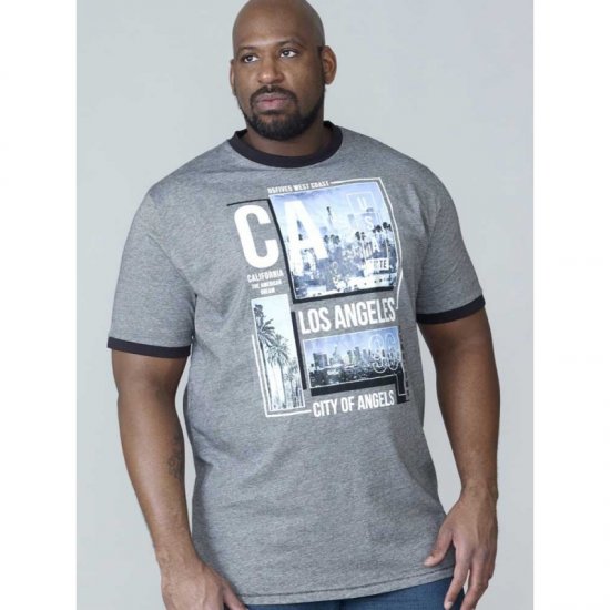 D555 Howie Fine Stripe T-shirt Grey - Tričká - Nadrozmerné tričká - 2XL-14XL