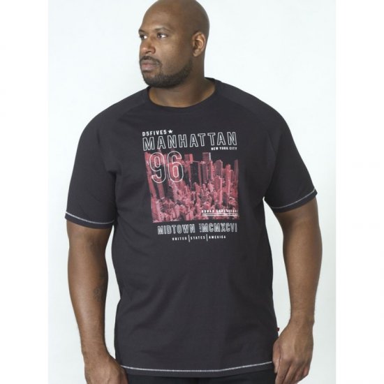 D555 Perry T-shirt Black - Tričká - Nadrozmerné tričká - 2XL-14XL