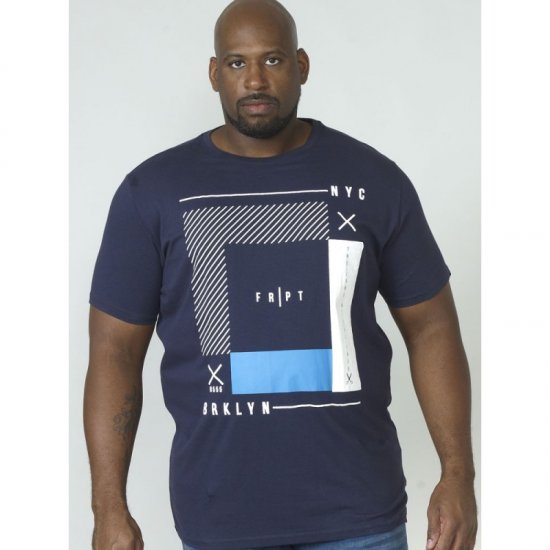 D555 Kenton T-shirt Navy - Tričká - Nadrozmerné tričká - 2XL-14XL
