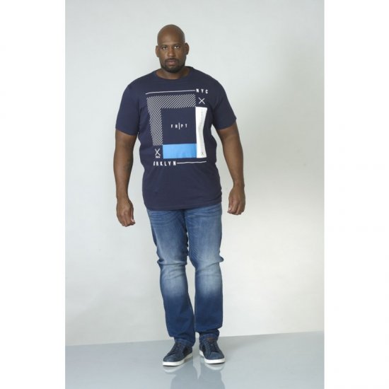 D555 Kenton T-shirt Navy - Tričká - Nadrozmerné tričká - 2XL-14XL