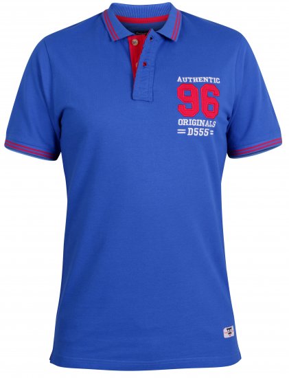 D555 Bartley Pique Polo Shirt Blue - Polokošele - Polokošele 2XL-8XL
