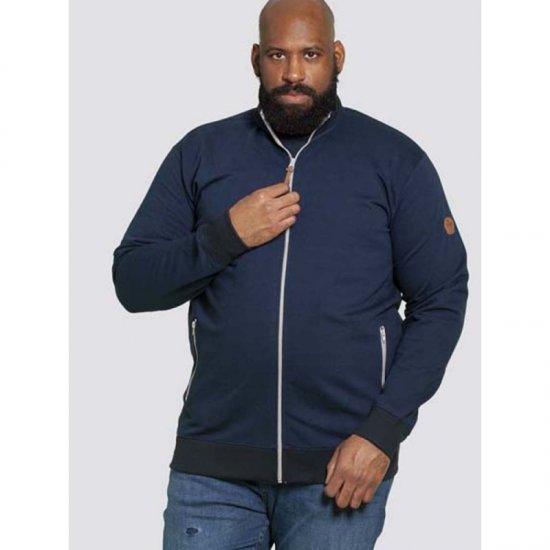 D555 Buxton Full Zip Sweatshirt Navy - Mikiny & mikiny bez kapucne - Mikiny & Mikiny s Kapucňou 2XL-12XL