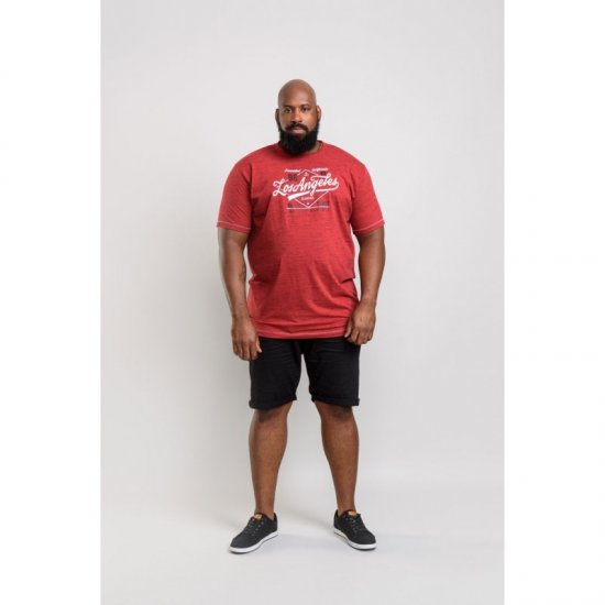 D555 Shelton T-shirt Red - Tričká - Nadrozmerné tričká - 2XL-14XL