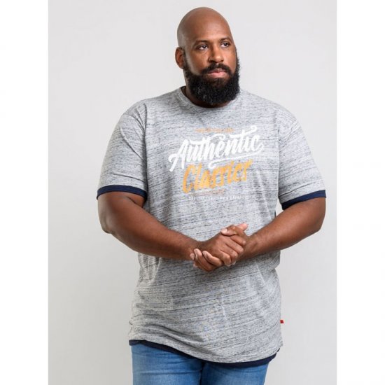 D555 Finn T-shirt Grey - Tričká - Nadrozmerné tričká - 2XL-14XL