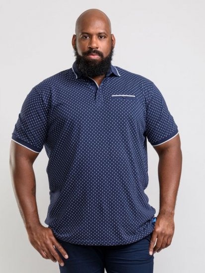 D555 Rogers Printed Polo Navy - Polokošele - Polokošele 2XL-8XL