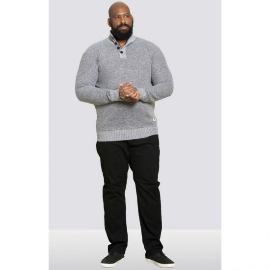 D555 Zane Sweater Grey - Mikiny & mikiny bez kapucne - Mikiny & Mikiny s Kapucňou 2XL-12XL