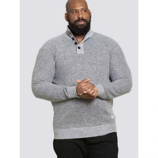 D555 Zane Sweater Grey - Mikiny & mikiny bez kapucne - Mikiny & Mikiny s Kapucňou 2XL-12XL