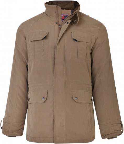 Kam Jeans KV110 Soft Touch Coat Taupe - Bundy - Bundy Nadmerné Veľkosti 2XL-8XL