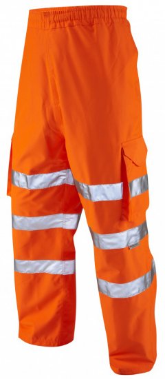 Leo Instow Breathable Executive Cargo Rain pants Hi-Vis Orange - Pracovné odevy - Pracovné Odevy 3XL-6XL
