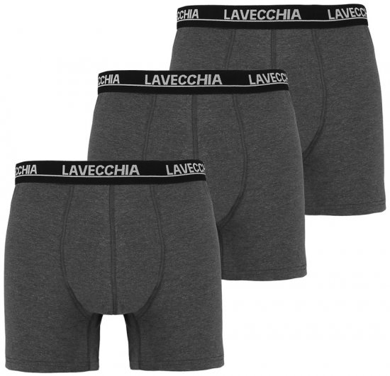 Lavecchia 1020 Boxershorts 3-pack Charcoal - Spodná bielizeň - Spodné Prádlo 2XL-8XL