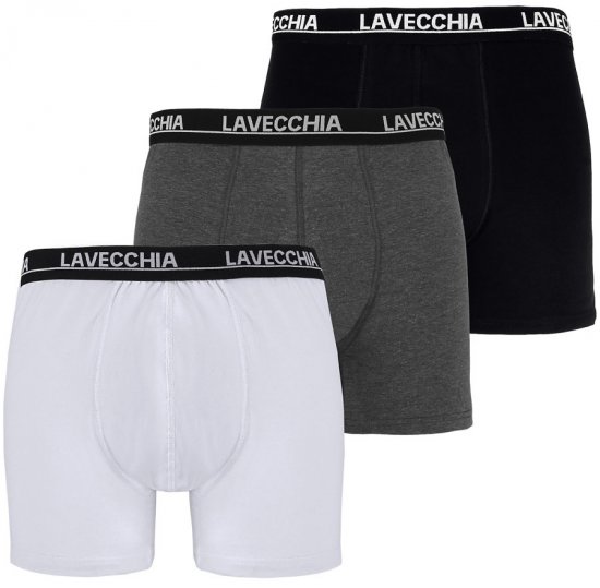 Lavecchia 1020 Boxershorts 3-pack Black/Charcoal/White - Spodná bielizeň - Spodné Prádlo 2XL-8XL
