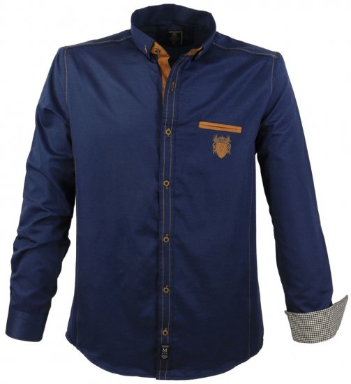 Lavecchia 1980 Long sleeve Shirt Navy Blue - Košele - Košele 2XL-10XL