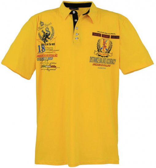 Lavecchia 2038 Printed Jersey Poloshirt Yellow - Polokošele - Polokošele 2XL-8XL