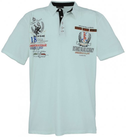 Lavecchia 2038 Printed Jersey Poloshirt Mint - Polokošele - Polokošele 2XL-8XL