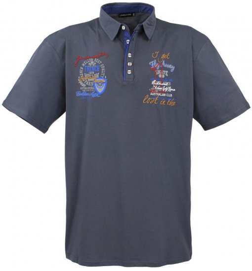 Lavecchia 3101 Printed Jersey Poloshirt Charcoal - Polokošele - Polokošele 2XL-8XL