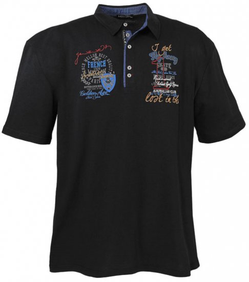 Lavecchia 3101 Printed Jersey Poloshirt Black - Polokošele - Polokošele 2XL-8XL
