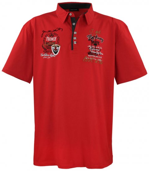 Lavecchia 3101 Printed Jersey Poloshirt Red - Polokošele - Polokošele 2XL-8XL