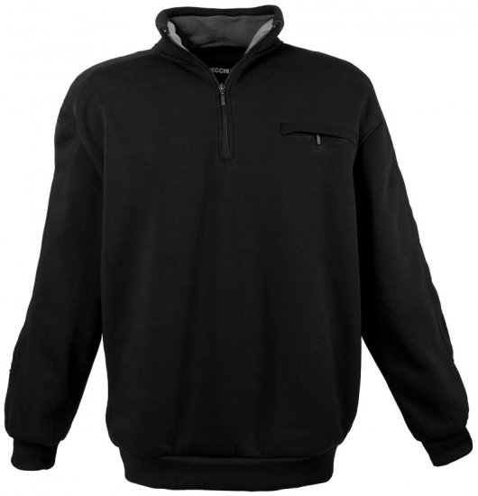 Lavecchia 2100 Half-zip Sweatshirt Black - Mikiny & mikiny bez kapucne - Mikiny & Mikiny s Kapucňou 2XL-12XL