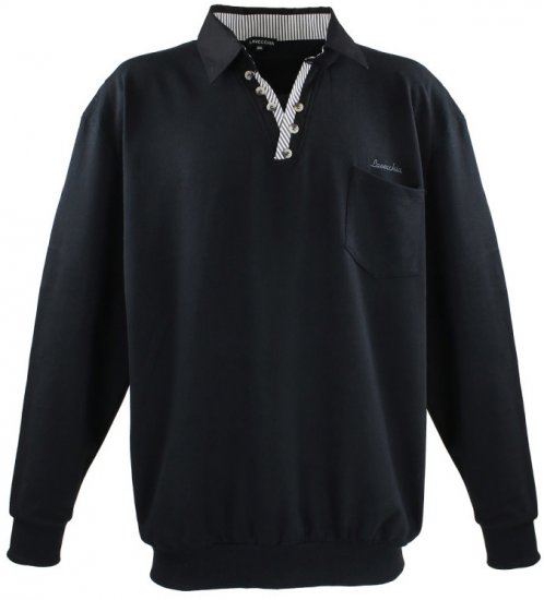 Lavecchia 602 Collar Sweatshirt Black - Mikiny & mikiny bez kapucne - Mikiny & Mikiny s Kapucňou 2XL-12XL