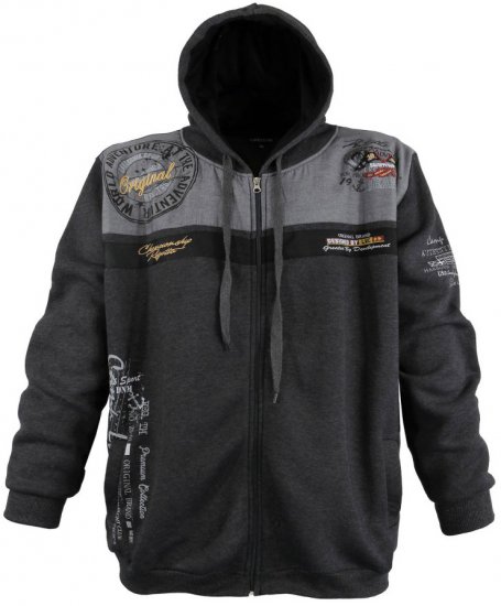 Lavecchia 2022 Printed Zipper Hoodie Charcoal - Mikiny & mikiny bez kapucne - Mikiny & Mikiny s Kapucňou 2XL-12XL