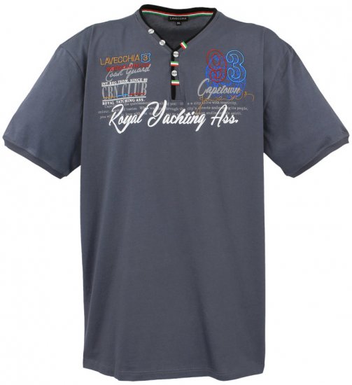 Lavecchia 608 Printed T-shirt Charcoal - Tričká - Nadrozmerné tričká - 2XL-14XL