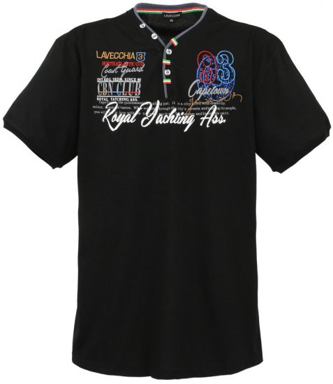 Lavecchia 608 Printed T-shirt Black - Tričká - Nadrozmerné tričká - 2XL-14XL