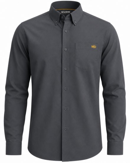Motley Denim Lisbon Long Sleeve Shirt Charcoal - Košele - Košele 2XL-10XL