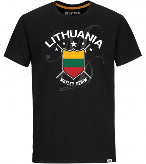 Motley Denim Lithuania T-shirt Black - Tričká - Nadrozmerné tričká - 2XL-14XL