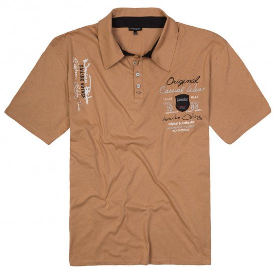 Lavecchia 610 Tričko s golierom Ťavia béžová - Polokošele - Polokošele 2XL-8XL