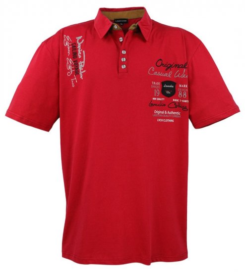 Lavecchia 610 Tričko s golierom Červená - Polokošele - Polokošele 2XL-8XL